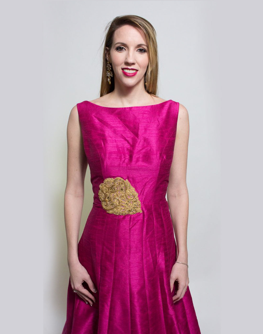 Rent Burgundy Gown Online- Indian Gown- Glamourental M / Pink