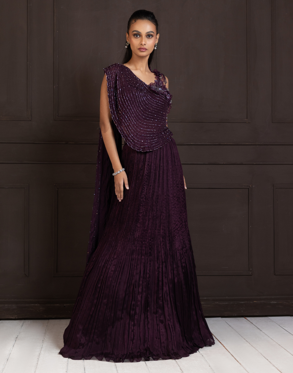 blue dress for baby girl Émilie Purple Beaded Fringed Detail Maxi Dress main image 0