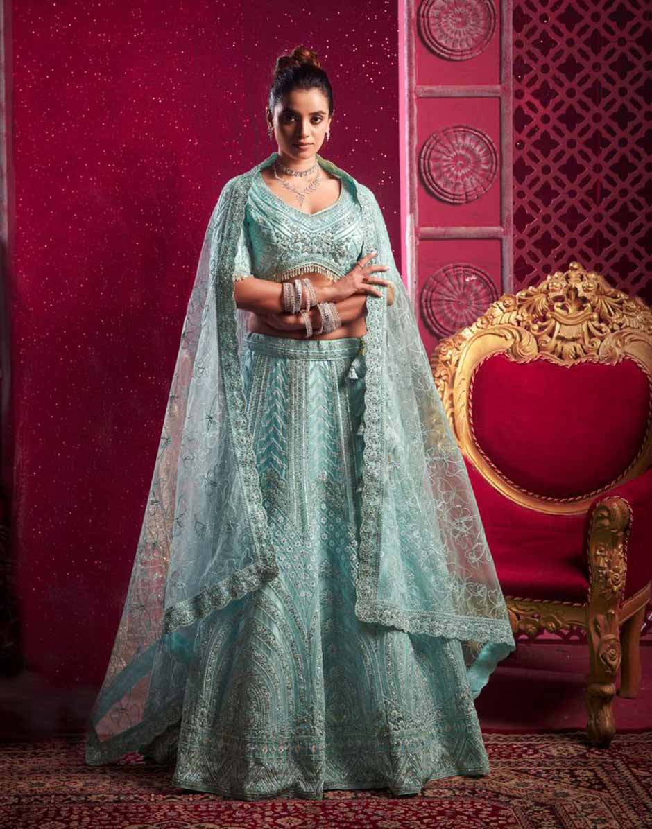 princess polly baby blue dress The Astra Lehenga – Gaurav Gupta Official main image 1