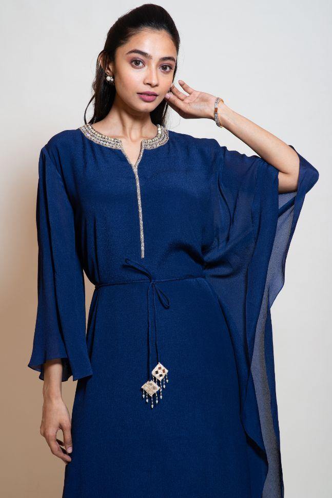 Navy Blue one sided Kaftan on Rent in US | Glamourental