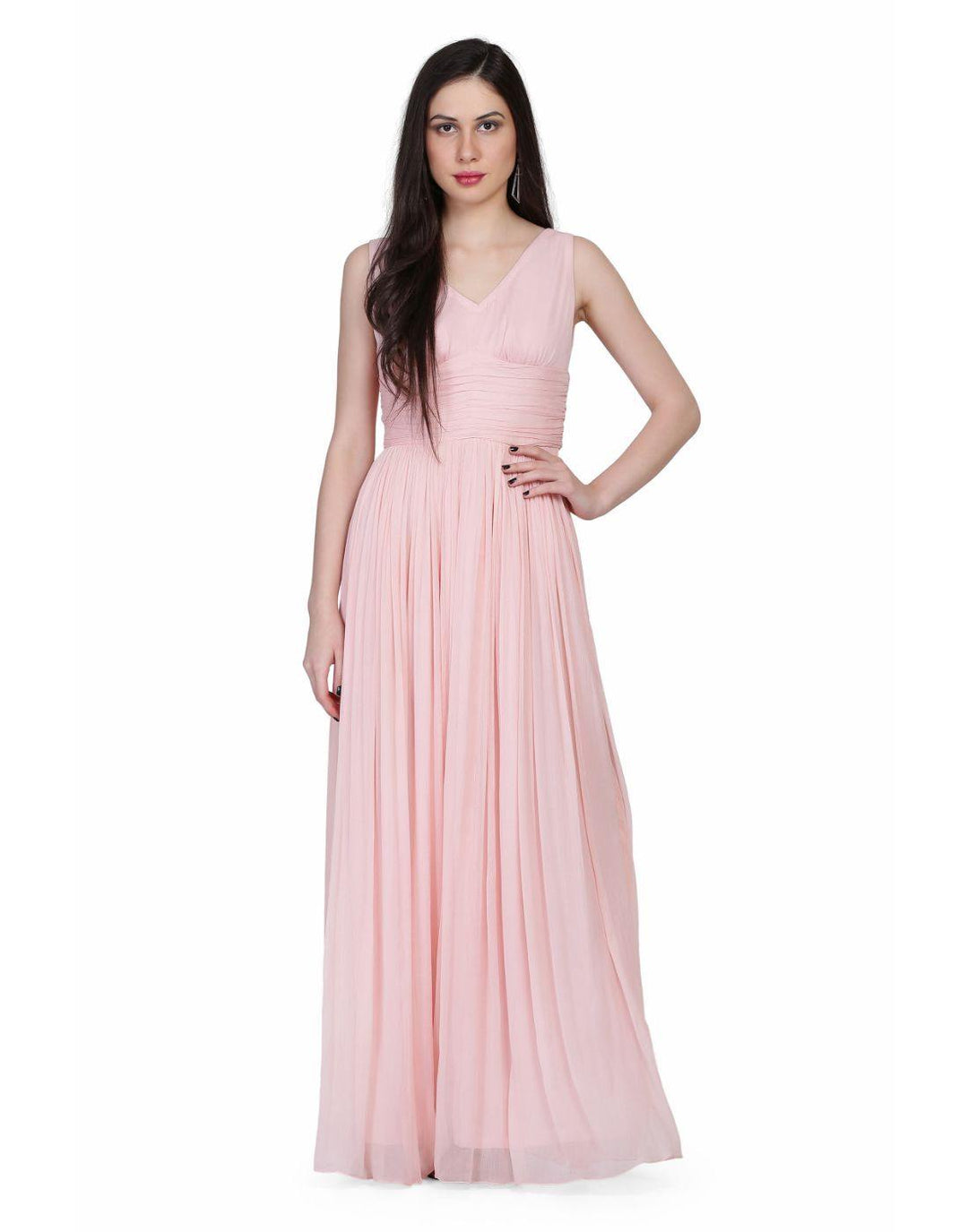 Rent Miracolos by Ruchi Women's Chiffon Party Evening Gown Light Pink-Women-Glamourental