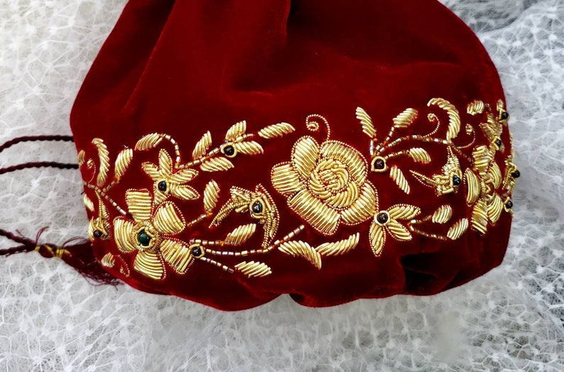 Beautiful Red embroidered Potli - Rent