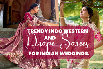 Trendy Indo western Jumpsuits and Drape Sarees for Indian weddings.