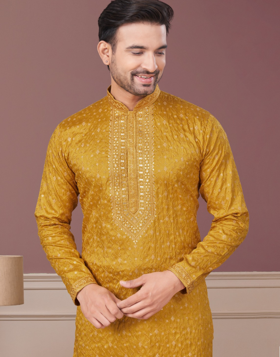 Shimmer in Style Kurta Pajama for Men with Sequin Embellishments Festive Ready - Buy