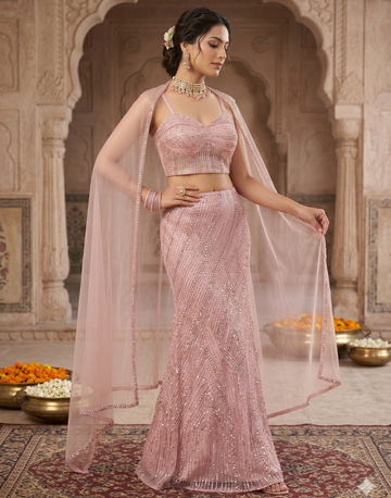 Glamorous Bridal Style Sequinned Lehenga Outfit for Women