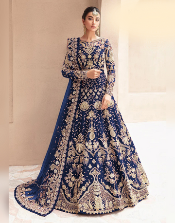 Timeless Elegance Stunning Heavy Exquisite Embroidered Net Top & Dupatta Set