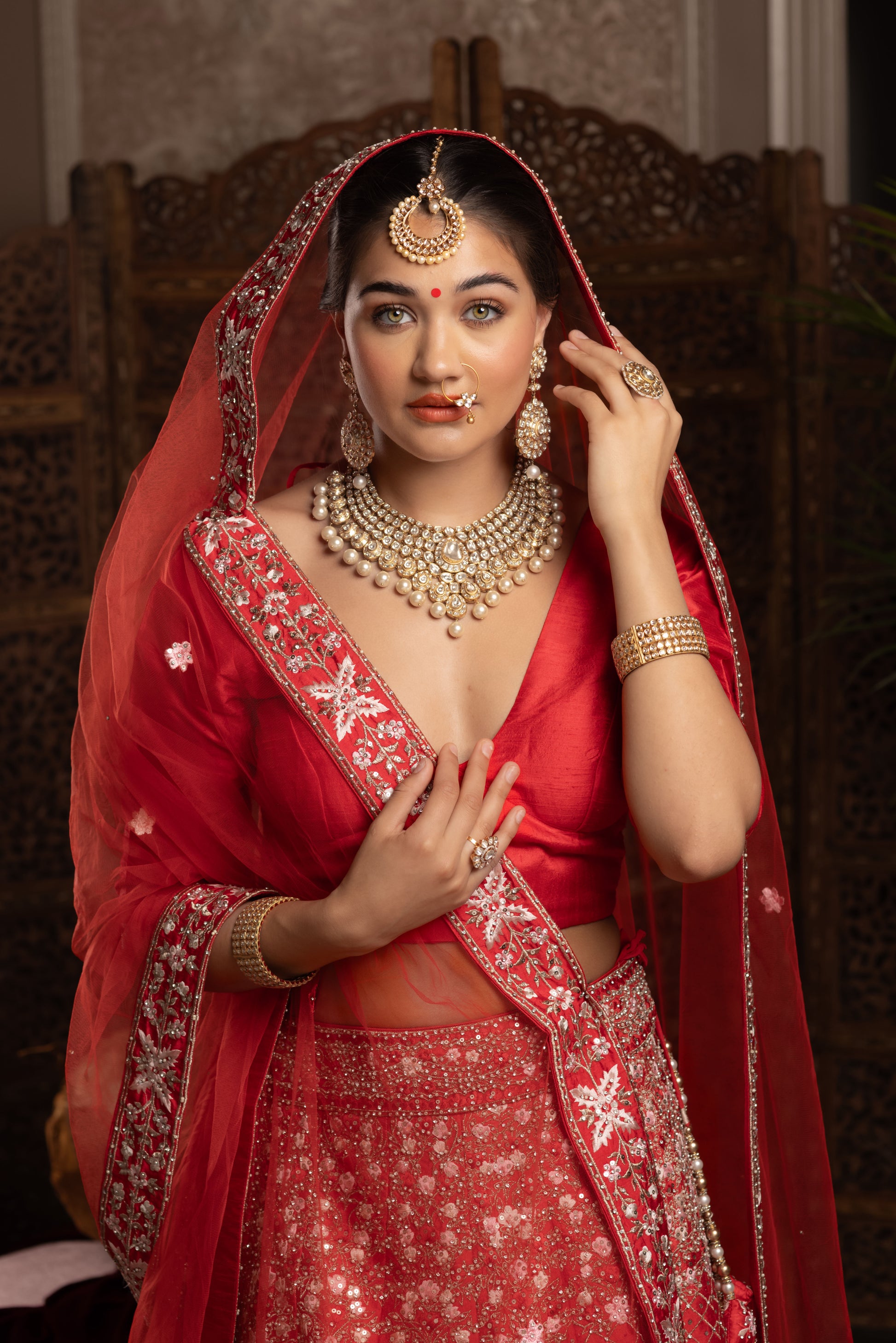 Red Lehenga Lehenga Jewellery Set With Price Red Raw Silk
