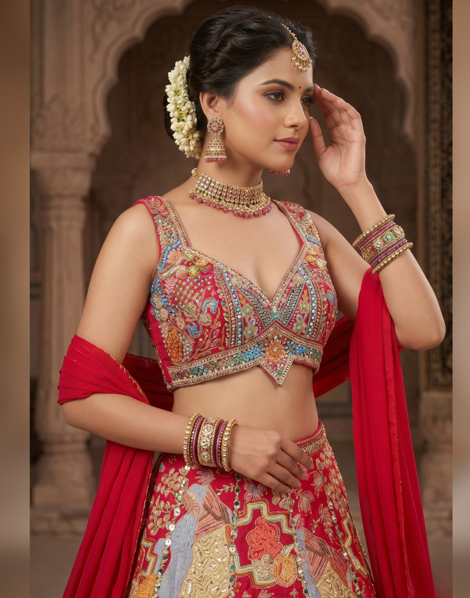Designer Flared Lehenga Choli for Sangeet, Wedding & Engagement