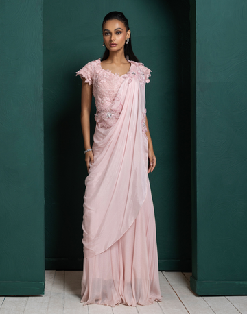 Blush Blossom Drape Pant Set