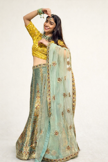 Elegant Green Embroidered Lehenga with Designer Blouse & Dupatta Ethnic Wear