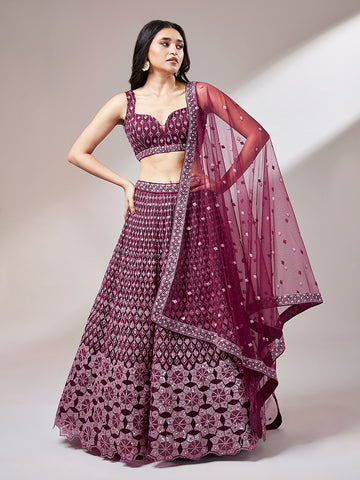 Opulent Glamour Sequin Embroidered Lehenga with Blouse and Dupatta