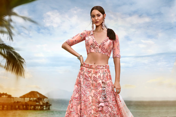 Coral Colored Lehenga: Timeless Elegance for Every Celebration