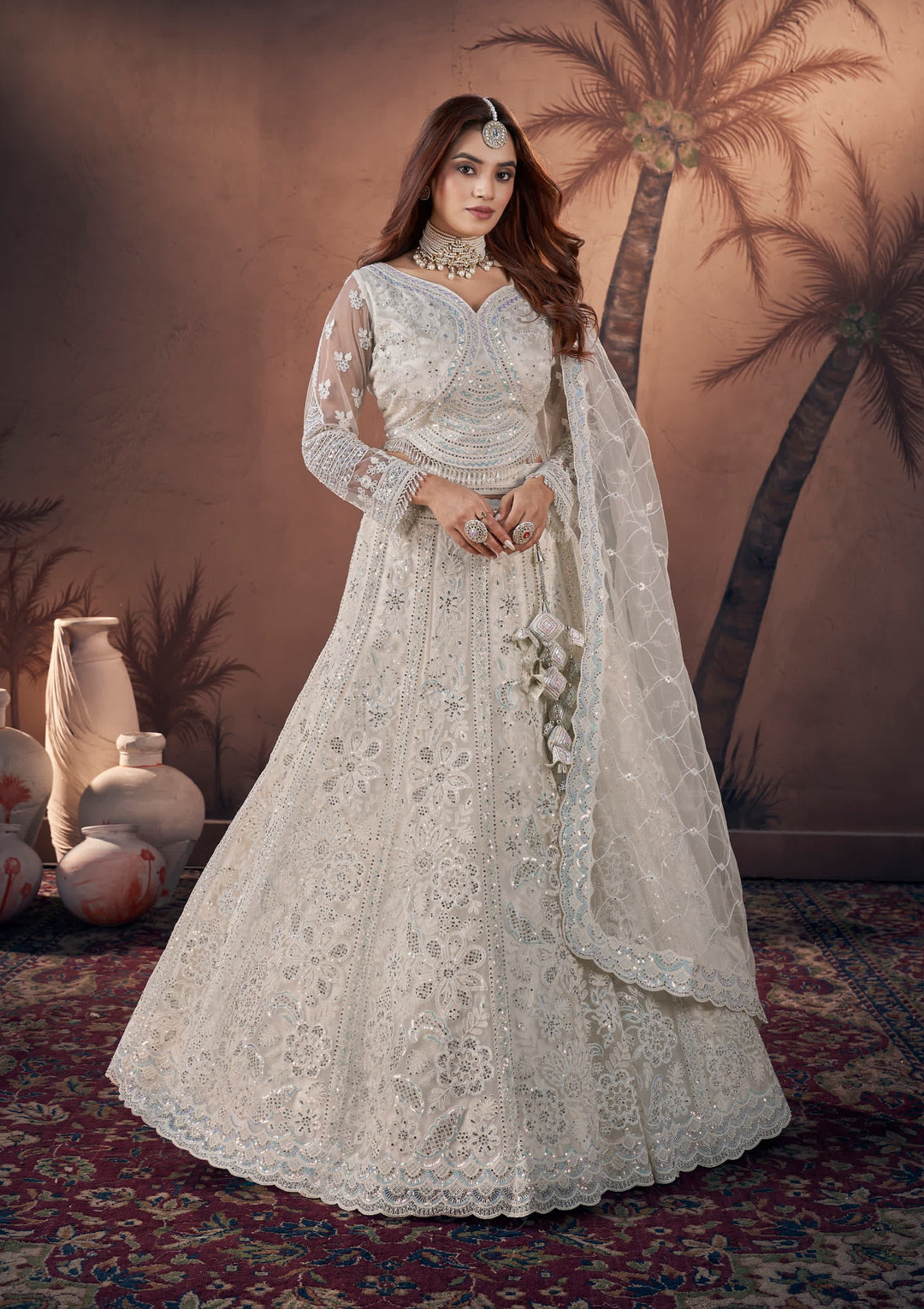 Ivory Elegance Bridal Lehenga- Rent
