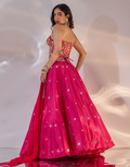 Aarzu Pink Silk Lehenga Set with Hand Embroidery, Georgette Corset & Choker-Style Dupatta_1