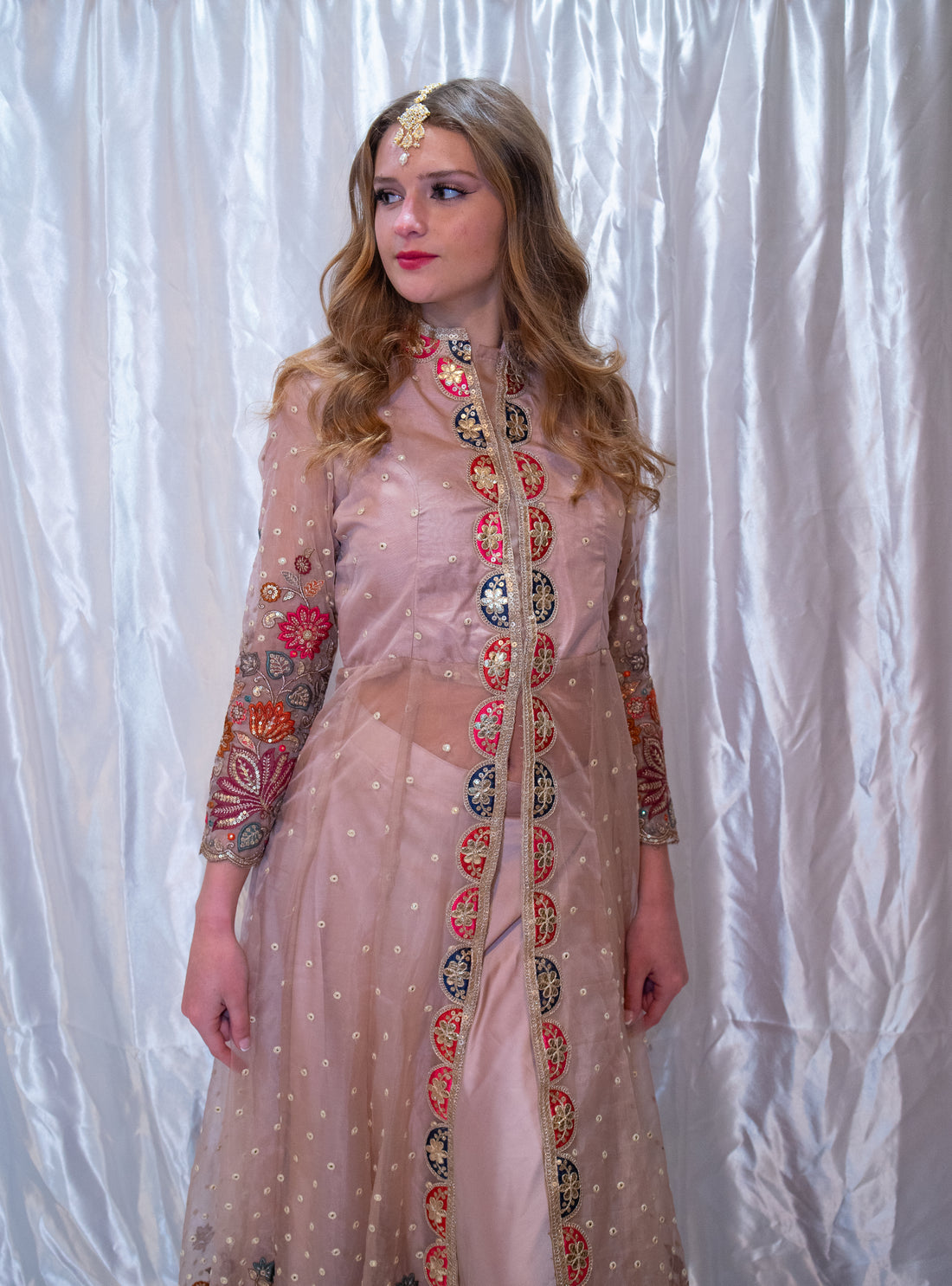 Blush Pink Embroidered Anarkali Gown