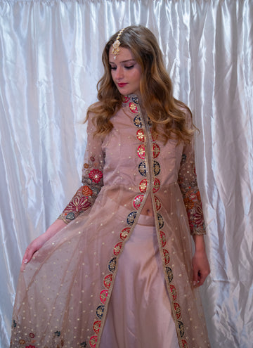 Blush Pink Embroidered Anarkali Gown