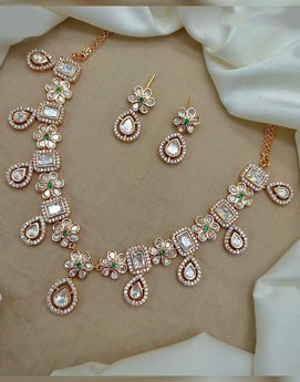 Authentic Kundan Necklace Set for Women Pure Brass Designer Jewelry