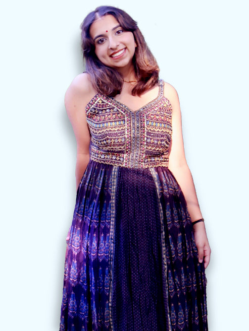 Beautiful Blue Silk Kurta Set Classic Beauty