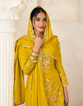 Blooming Chinon Top Palazzo Dupatta Set with Thread & Zarkan Work Designer Festive Wear - Buy_1
