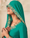 Blooming Chinon Top Palazzo Dupatta Set with Thread & Zarkan Work Designer Festive Wear - Buy_3