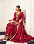 Blooming Chinon Top Palazzo Dupatta Set with Thread & Zarkan Work Designer Festive Wear - Buy_9