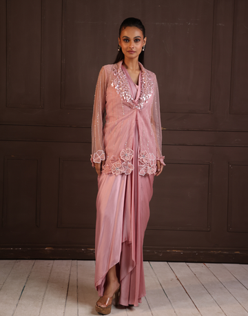 Blush Harmony Draped Ensemble