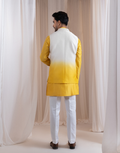 Brighten Your Style with the Yellow Sunstrike Kurta Pyjama & Nehru Jacket Set Elegant Ethnic Wear for Men_1