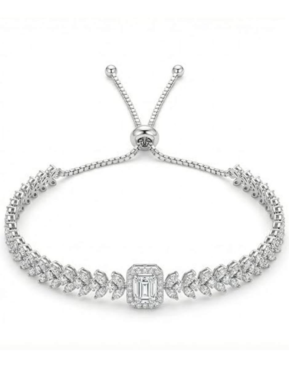 Celeste Emerald-Cut Halo Adjustable Bracelet - Buy_2