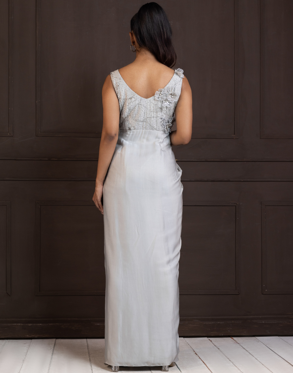 Celestial Cascade Gown Silver / XS / 10 Days Celestial Cascade Gown Silver / XS / 10 Days