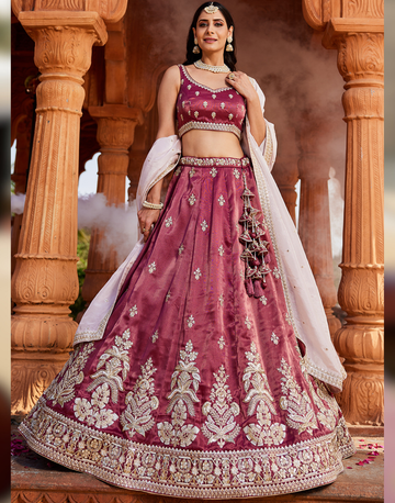 Chic Tissue Sequin Embroidered Stitched Lehenga Choli with Dupatta Perfect for Weddings & Festive Events_4