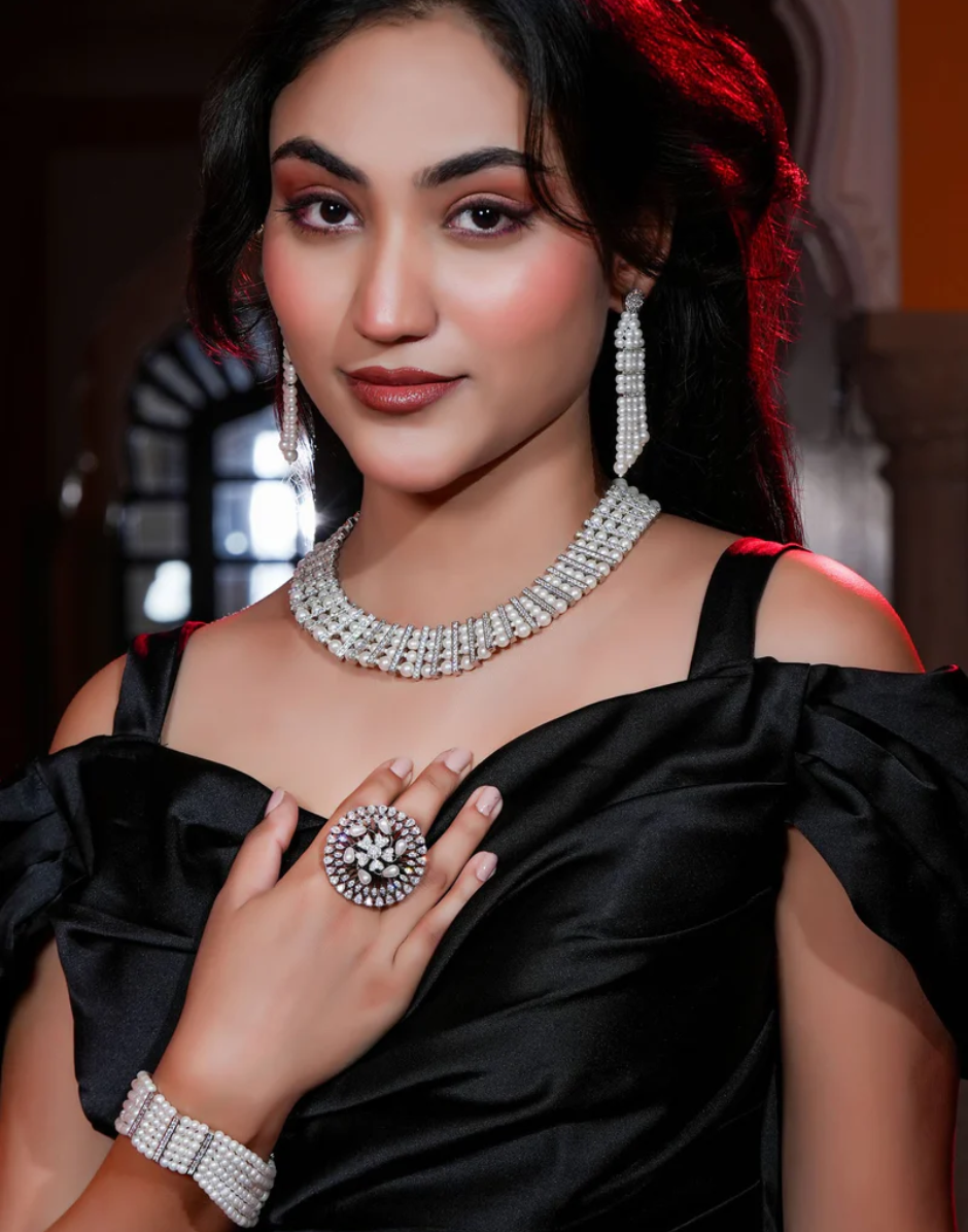 Cinderella Pearl Necklace & Earring Set - Buy_2