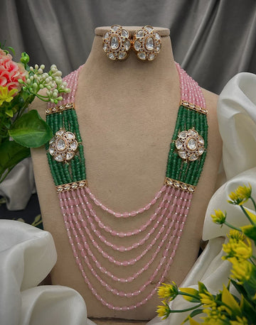 Classic Kundan Necklace Set Pure Brass Craftsmanship for Special Occasions