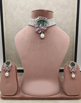Classic Pearl Choker Necklace Set with Earrings Timeless Ethnic Jewelry