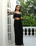 Contemporary Black Embroidered Outfit Three-Piece Set with Jacket_2