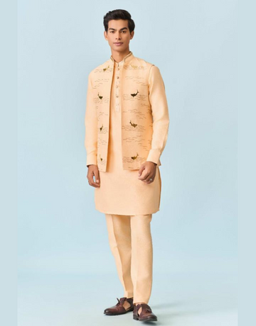 Coral Floral Hand Painted Jacket Set for Men Bold, Artistic Style for the Modern Gentleman