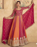 Crimson Citrus Bold Top and Dupatta with Intricate Design