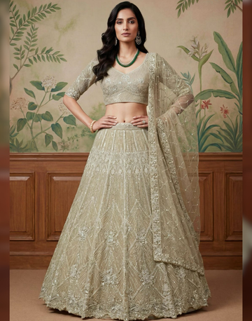 Crystal Embellished Designer Wear Lehenga Choli Set - Buy