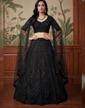 Crystal Embellished Designer Wear Lehenga Choli Set - Buy_4