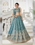 Dazzling Golden Tissue Lehenga Choli with Sequin Work & Matching Dupatta_5