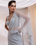 Designer Grey Saree with Heavily Embellished Crystal Bodice for a Luxe Finish_2