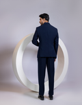 Designer Navy Embellished Blazer Set Lachka Shirt & Satin Pants Nightbarrel Collection_2