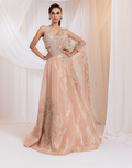 Designer Nude Pink Lehenga with Sequin, Bead & Zari Floral Embroidery