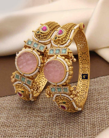 Designer Stone-Studded Bangle Kada Ethnic Elegance for Weddings & Special Occasions