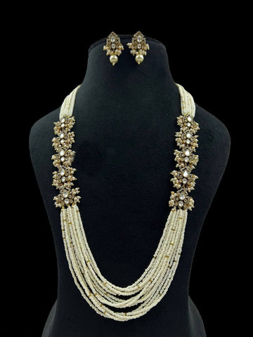 Diamond Frost White Pearl With Earing Necklace Suite - Rent