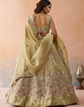 Dreamy Tissue Sequinned Zarkan Embroidered Lehenga Set with Flowing Designer Dupatta_1