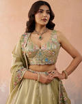 Dreamy Tissue Sequinned Zarkan Embroidered Lehenga Set with Flowing Designer Dupatta_2