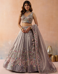 Dreamy Tissue Sequinned Zarkan Embroidered Lehenga Set with Flowing Designer Dupatta_4