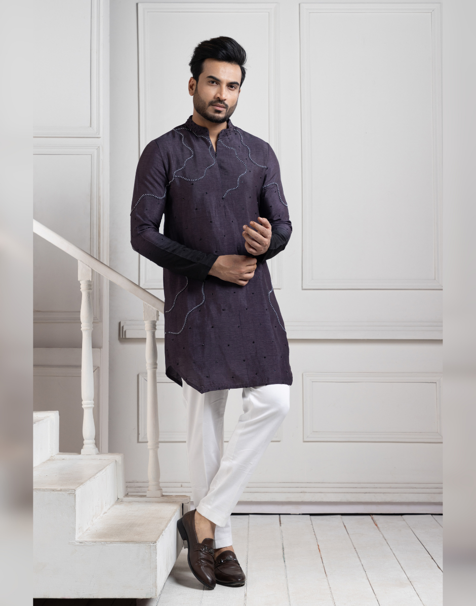 Eclipsed Elegance Embroidered Kurta Expression of Sophistication and Craftsmanship