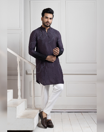 Eclipsed Elegance Embroidered Kurta Expression of Sophistication and Craftsmanship