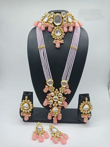 Elegant Emerald Pink Necklace Set-Rent